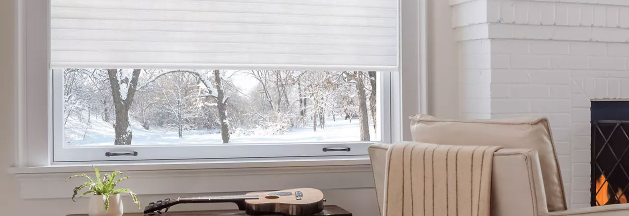 sonnette shades by hunter douglas in bragg creek during winter