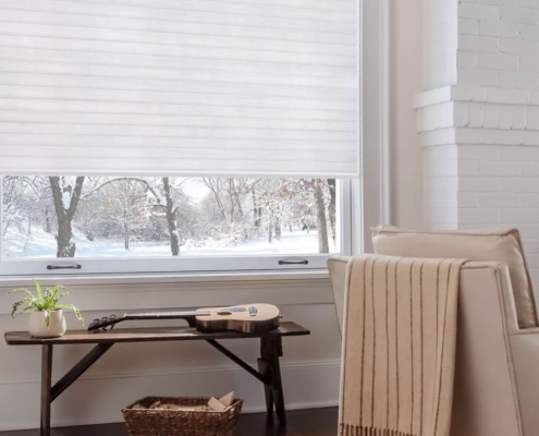 sonnette shades by hunter douglas in bragg creek during winter