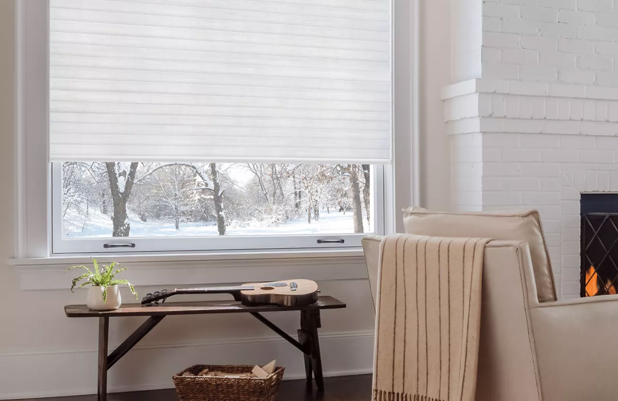 sonnette shades by hunter douglas in bragg creek during winter