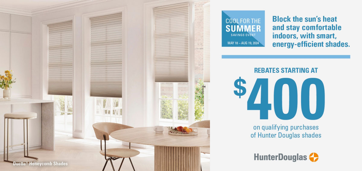 Hunter Douglas calgary blinds summer savings event at BlindInfusion.com